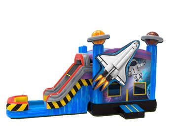 Space Shuttle Bounce House Combo w/ (Dry or Wet/Water Slide)