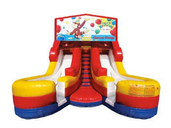 16ft Curious George Dual Lane (Wet/ Dry) Slide