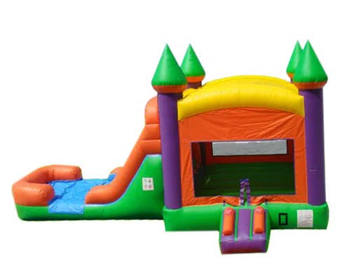 Big 3in1 Multi Color Bounce House Combo w/ (Dry or Wet/Water Slide)