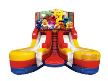 16ft Double Lane Sesame Street (Dry or Wet/Water Slide)