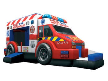 First Responders Ambulance Wet/Dry Bounce House Combo