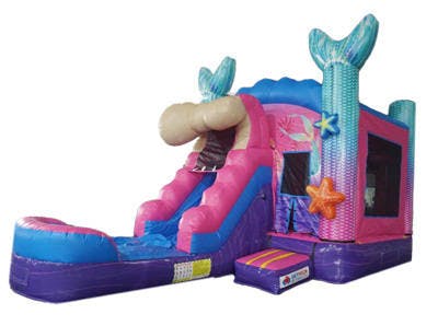 Mermaid Bounce House Combo w/ Wet or Dry Water Slide