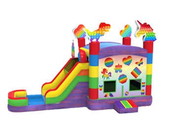 Pop Its Bounce House Combo with (Dry or Wet/Water Slide)