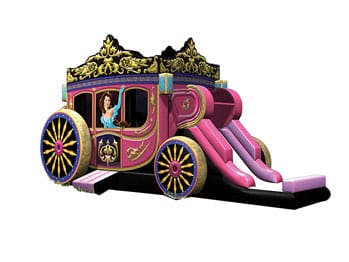Princess Carriage Bounce House Moonwalk with Slide