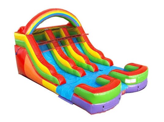 12ft Rainbow Kids Double Slide (Dry/Wet)