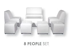 8 Person Lounge Furniture Set in White
