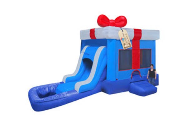 3in1 Birthday / Gift Box EZ Bounce House Combo w/ Wet or Dry Slide