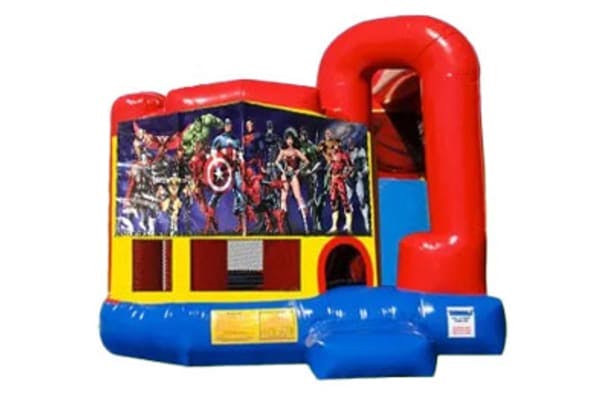 4in1 Super Heroes Bounce House w/ Wet or Dry Slide