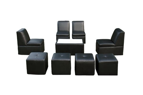 8 Person Lounge Furniture Set in Black