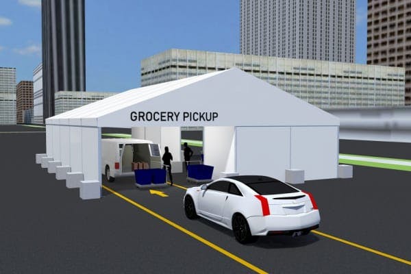40' x 50' Delivery Drive Through Tent