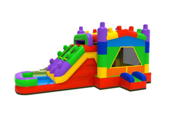 Lego Bricks Bounce House Combo w/ (Dry or Wet/Water Slide)