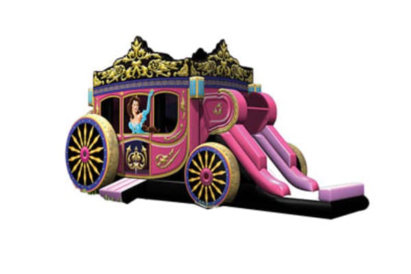 Princess Carriage Bounce House Moonwalk with Slide