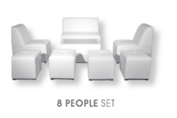 8 Person Lounge Furniture Set in White