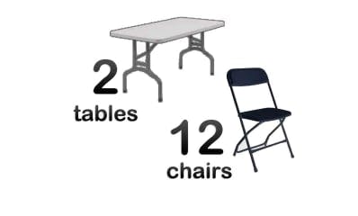 2 Tables 12 Chairs