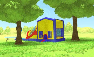 Bounce House under Tree Render
