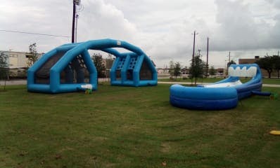 Water balloon and Texas Wild wave slip n slide