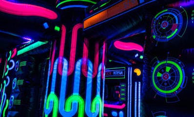 Black Light Laser Tag Battle Dome Glows in the Dark