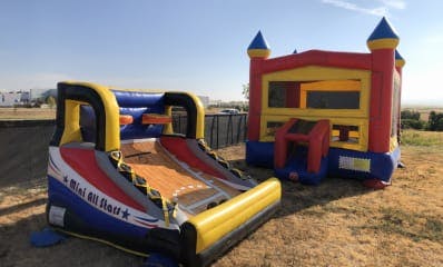 Red Castle Bounce House Rentals and basketball