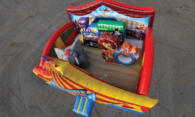 Top View of Circus Carnival Bounce House for Toddlers