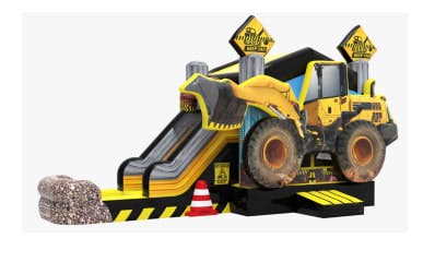 Excavator Construction themed kids party bouncers
