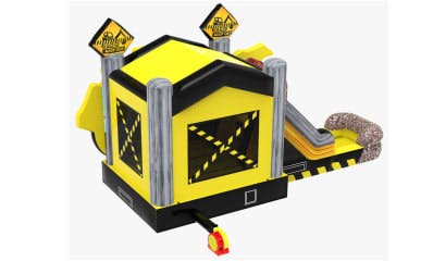 Side Excavator Construction themed kids party bouncers
