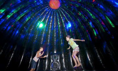 Inside the Disco Dome Bounce House