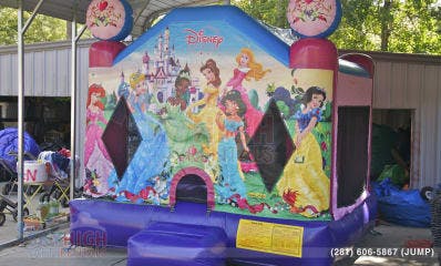 cinderella jasmin bell princess moonwalk princess themed jump house