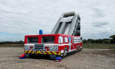Fire Truck themed Inflatable Slide