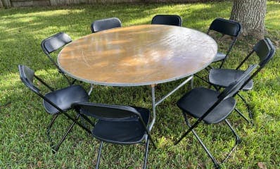 Wooden Round Tables and Chairs