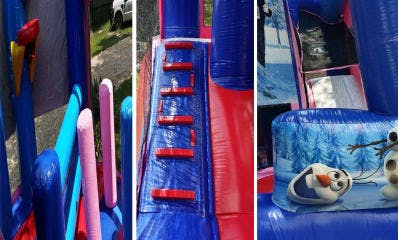 Inside Frozen Bounce House with Slide