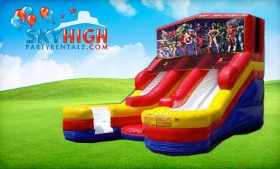 16ft Double Lane Super Heroes (Wet/Dry) Slide Rentals