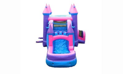 Pink Bounce House Inflatable Slide