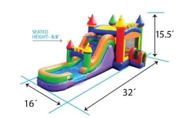 Bounce House combo dimensions