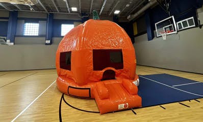 Pumpkin Bounce House in Gym