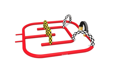 Inflatable Tricycle Race Track Side View