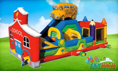 School Bus Bouncy Castle for Hire