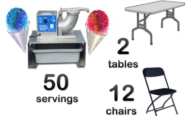 Snow Cone Machine and Tables and Chairs Combo