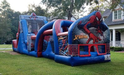 50ft Obstacle Course Spider-man Bouncy Castle