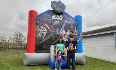 Star Wars Themed Inflatable with Star Wars Family