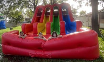 Triple Rainbow Toddler Water Slides