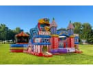 Perfect for Cypress birthday parties, this colorful carnival-themed obstacle course rental in Houston features a kid-friendly