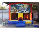 Perfect for League City birthday parties, this 13x13 Batman bounce house rental in Houston features classic comic-style villain