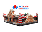 Gingerbread Wonder Playland bounce house rental in Houston with candy decorations, perfect for Kingwood holiday parties