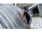 Moon Mountain jump castle rental in Houston with gray and white design, ideal for Spring parties.