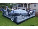 Perfect for Houston birthday parties, this space-themed inflatable obstacle course rental holds up to 4 kids with adjustable air