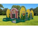 Inflatable Construction Obstacle Course Moonwalk Bounce House