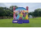 Disney Princess 2 bounce house rental in Houston holds up to 6 kids, perfect for Katy birthday parties with castle design