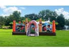 Dora & Diego toddler obstacle course rental in Dallas with dual slides—ideal for Fort Worth parties.