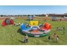 Large interactive obstacle course rental in Houston with climbing walls and slides, perfect for Katy birthday parties and school