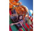 Gingerbread Wonder Playland bounce house rental in Houston with slide and popups—ideal for Conroe holiday parties.